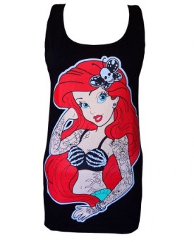 Punk-Disney-Little-Mermaid-Ariel-White-Vest-Top-M-0