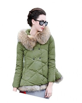 Queenshiny-Short-Womens-Slim-Down-Coat-Jacket-double-breasted-removable-fur-hood-0