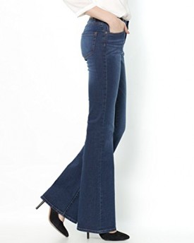 R-Essentiel-Womens-Flared-Regular-Waist-Jeans-Length-34-Blue-Size-33-1416-0
