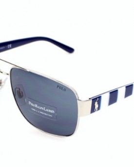 Ralph-Lauren-Polo-3085-Shiny-Silver-FrameDark-Blue-Lens-Metal-Sunglasses-0