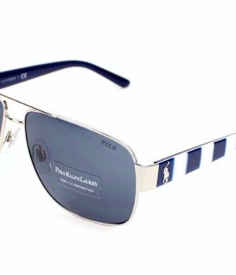Ralph-Lauren-Polo-3085-Shiny-Silver-FrameDark-Blue-Lens-Metal-Sunglasses-0