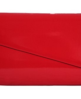 Red-High-Gloss-Patent-Clutch-Handbag-Large-Occasion-Bag-0