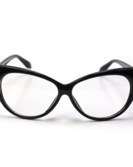 Retro-Vintage-Womens-Eyeglasses-Cat-Eye-Black-Plastic-Frame-Glasses-Lens-0