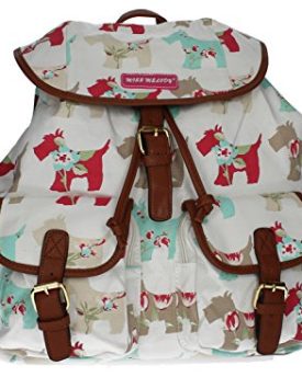 Roby-Floral-Dog-Print-Rucksack-Backpack-School-Bag-MM-Cream-0