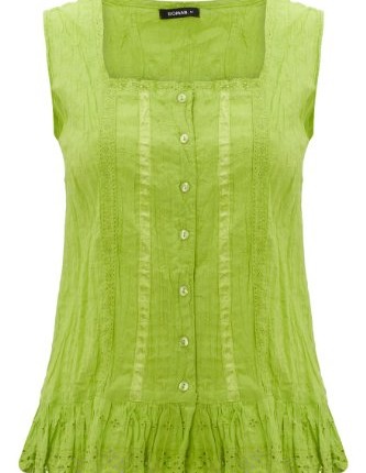 Roman-Womens-Blouse-Sleeveless-Panel-Top-Lime-Green-Size-14-0