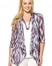 Roman-Womens-Cardigan-2in1-Aztec-Print-Top-Set-FREE-Necklace-Tops-White-Purple-Size-10-0