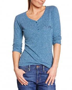 Roxy-Womens-Henley-Button-Front-Long-Sleeve-T-Shirt-Blue-Ocean-Size-12-Manufacturer-SizeMedium-0