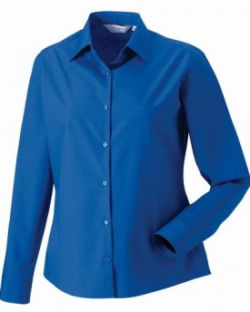 Russells-ladies-LSlv-100-Cotton-Poplin-Shirt-in-Aztec-Blue-Size-3XL-20-0