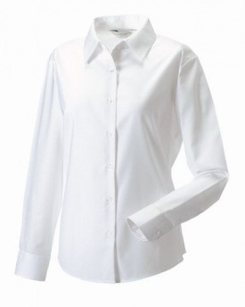 Russells-ladies-LSlv-Oxf-Shirt-in-White-Size-M-12-0