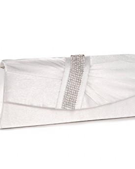 SATIN-DIAMANTE-PLEATED-CLUTCH-EVENING-BAG-WEDDING-PROM-PARTY-BRIDAL-PURSE-6-Colours-Ivory-White-0