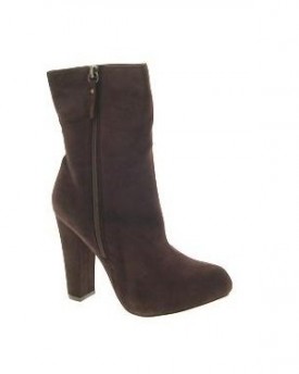 SEXY-WOMENS-HIGH-BLOCK-HEEL-ANKLE-BOOTS-SOFT-FAUX-SUEDE-BROWN-LADIES-SHOES-SIZE-5-0