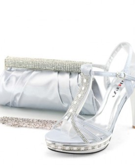 SHOEZY-Women-Silver-T-bar-Rhinestone-Dress-Heel-Platform-Shoes-Matching-Ruched-Clutch-Purse-0