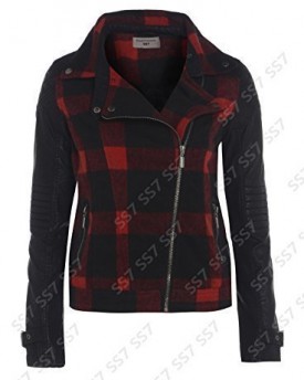 SS7-Womens-Check-Faux-Leather-Biker-Jacket-Sizes-6-to-14-UK-10-0