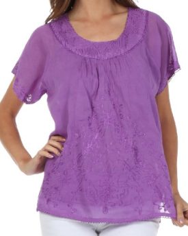 Sakkas-AA52TV-Embroidered-100-Cotton-Scoop-Neck-Semi-Sheer-Short-Sleeve-Gauzy-Top-Blouse-Purple-3X-0