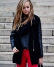 Sheinside-Women-Black-Contrast-Leather-Quilted-Sleeve-Zipper-Coat-M-Black-0-1