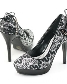 Shoezy-Womens-Black-Lace-Glitter-High-Heels-Platform-Pumps-Evening-Party-Shoes-0
