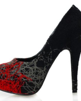 Show-Story-Womens-Red-Grey-Black-Abstract-Lines-Print-Stiletto-Platform-High-Heel-PumpsLF30435RD396UKRed-0