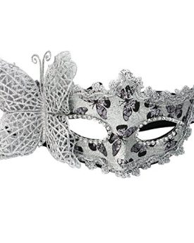 Silver-Masquerade-Balls-Latex-Butterfly-Prom-Opera-Party-Mardi-Gras-Masks-New-0