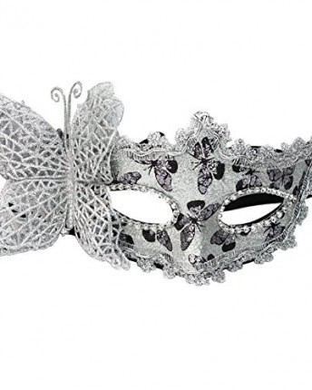 Silver-Masquerade-Balls-Latex-Butterfly-Prom-Opera-Party-Mardi-Gras-Masks-New-0