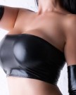 Size-10-To-Fit-28-30-Inch-Under-Bust-5-6-Inch-Length-B33-Black-Wet-Look-PVC-Lycra-Boob-Tube-Mini-Bra-Top-No-Support-0-4