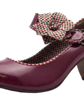 Size-5-Ruby-Shoo-Womens-Minelli-Wine-Red-High-Heel-Mary-Jane-Velcro-Court-Shoes-0