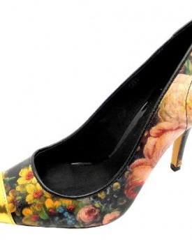 Size-6-Womens-Morissa-Floral-Leather-Pointed-Toe-Cap-High-Heels-0
