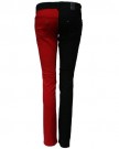 Skinny-Stretch-Jeans-Red-Black-Split-Leg-Low-Rise-Hipsters-Punk-Rock-Party-Glam-16-0-0