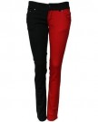 Skinny-Stretch-Jeans-Red-Black-Split-Leg-Low-Rise-Hipsters-Punk-Rock-Party-Glam-16-0