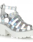 Sole-Affair-CURE-Womens-Ladies-Chunky-Cleated-Platform-Block-High-Heel-Peeptoe-Flat-Sandals-Shoes-Silver-Hologram-Size-UK-5-EU-38-0-1