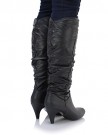 Sole-Affair-PARIS-Ladies-Womens-Leather-Style-Low-Medium-Stiletto-Heel-Knee-High-Zip-Boots-Shoes-Size-UK-8-EU-41-Black-0-0