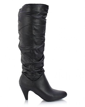 Sole-Affair-PARIS-Ladies-Womens-Leather-Style-Low-Medium-Stiletto-Heel-Knee-High-Zip-Boots-Shoes-Size-UK-8-EU-41-Black-0