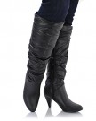 Sole-Affair-PARIS-Ladies-Womens-Leather-Style-Low-Medium-Stiletto-Heel-Knee-High-Zip-Boots-Shoes-Size-UK-8-EU-41-Black-0-3