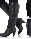 Sole-Affair-PARIS-Ladies-Womens-Leather-Style-Low-Medium-Stiletto-Heel-Knee-High-Zip-Boots-Shoes-Size-UK-8-EU-41-Black-0-5