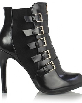 Sole-Affair-WILD-Womens-Ladies-Leather-Style-High-Stiletto-Heel-Pointed-Toe-Ankle-Calf-Zip-Boots-Size-UK-4-EU-37-Black-0