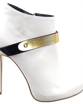 Sopily-Womens-Fashion-Shoes-Ankle-boots-Booty-Low-Boots-ankle-high-Stiletto-Low-boots-Buckle-metallic-12-CM-White-WL-628-83-T-36-UK-3-0
