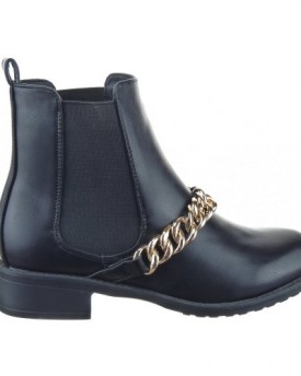 Sopily-Womens-Fashion-Shoes-Ankle-boots-Booty-Low-Boots-high-top-High-Chains-Heel-Block-Heel-35-CM-Black-CAT-DH890-T-41-UK-8-0