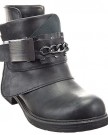 Sopily-Womens-Fashion-Shoes-Ankle-boots-Booty-ankle-high-Cavalier-Biker-Chains-Buckle-Heel-Block-Heel-3-CM-Black-FRF-3309-2-T-38-UK-5-0-0