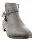 Sopily-Womens-Fashion-Shoes-Ankle-boots-Booty-ankle-high-Chelsea-Low-boots-Chains-Buckle-Heel-Block-Heel-25-CM-Grey-FRF-L85-T-38-UK-5-0-0