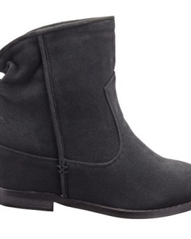 Sopily-Womens-Fashion-Shoes-Ankle-boots-Booty-ankle-high-Low-boots-Heel-Wedge-7-CM-Black-WL-263-4-T-39-UK-6-0