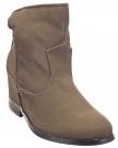 Sopily-Womens-Fashion-Shoes-Ankle-boots-Booty-ankle-high-Low-boots-Heel-Wedge-7-CM-Khaki-WL-263-4-T-37-UK-4-0-0