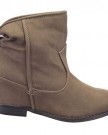 Sopily-Womens-Fashion-Shoes-Ankle-boots-Booty-ankle-high-Low-boots-Heel-Wedge-7-CM-Khaki-WL-263-4-T-37-UK-4-0