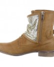 Sopily-Womens-Fashion-Shoes-Ankle-boots-Booty-high-top-Biker-metallic-Heel-Block-Heel-25-CM-Khaki-WL-263-1-T-39-UK-6-0-1