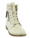 Sopily-Womens-Fashion-Shoes-Ankle-boots-Booty-high-top-Cavalier-Biker-lace-work-rhinestone-Heel-Block-Heel-3-CM-Beige-FRF-A012-T-37-UK-4-0-0