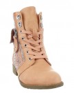 Sopily-Womens-Fashion-Shoes-Ankle-boots-Booty-high-top-Cavalier-Biker-lace-work-rhinestone-Heel-Block-Heel-3-CM-Pink-FRF-A012-T-38-UK-5-0-0