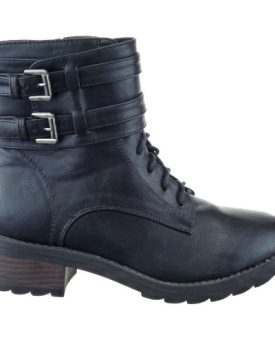 Sopily-Womens-Fashion-Shoes-Ankle-boots-Booty-high-top-Combat-Boots-Buckle-Heel-Block-Heel-45-CM-Black-FRF-W818-T-38-UK-5-0