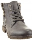Sopily-Womens-Fashion-Shoes-Ankle-boots-Booty-high-top-Combat-Boots-Cavalier-Low-boots-Zip-Heel-Block-Heel-25-CM-Grey-FRF-708-T-38-UK-5-0-0