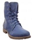 Sopily-Womens-Fashion-Shoes-Ankle-boots-Booty-high-top-Combat-Boots-pyramid-square-studded-Zip-Heel-Block-Heel-3-CM-Blue-FRF-SY327-T-40-UK-7-0-0