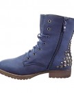 Sopily-Womens-Fashion-Shoes-Ankle-boots-Booty-high-top-Combat-Boots-pyramid-square-studded-Zip-Heel-Block-Heel-3-CM-Blue-FRF-SY327-T-40-UK-7-0-1