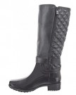 Sopily-Womens-Fashion-Shoes-Boots-Knee-High-Wellignton-Rain-Boots-Cavalier-Quilted-Buckle-Heel-Block-Heel-35-CM-Black-WL-1027-T-39-UK-6-0-1