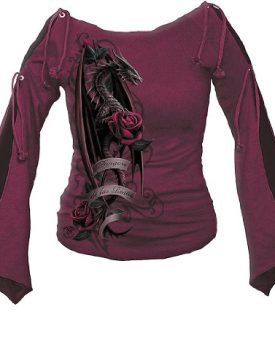 Spiral-Women-DRAGON-OF-THE-ROSES-Boat-Neck-Open-Top-Crimson-Medium-0